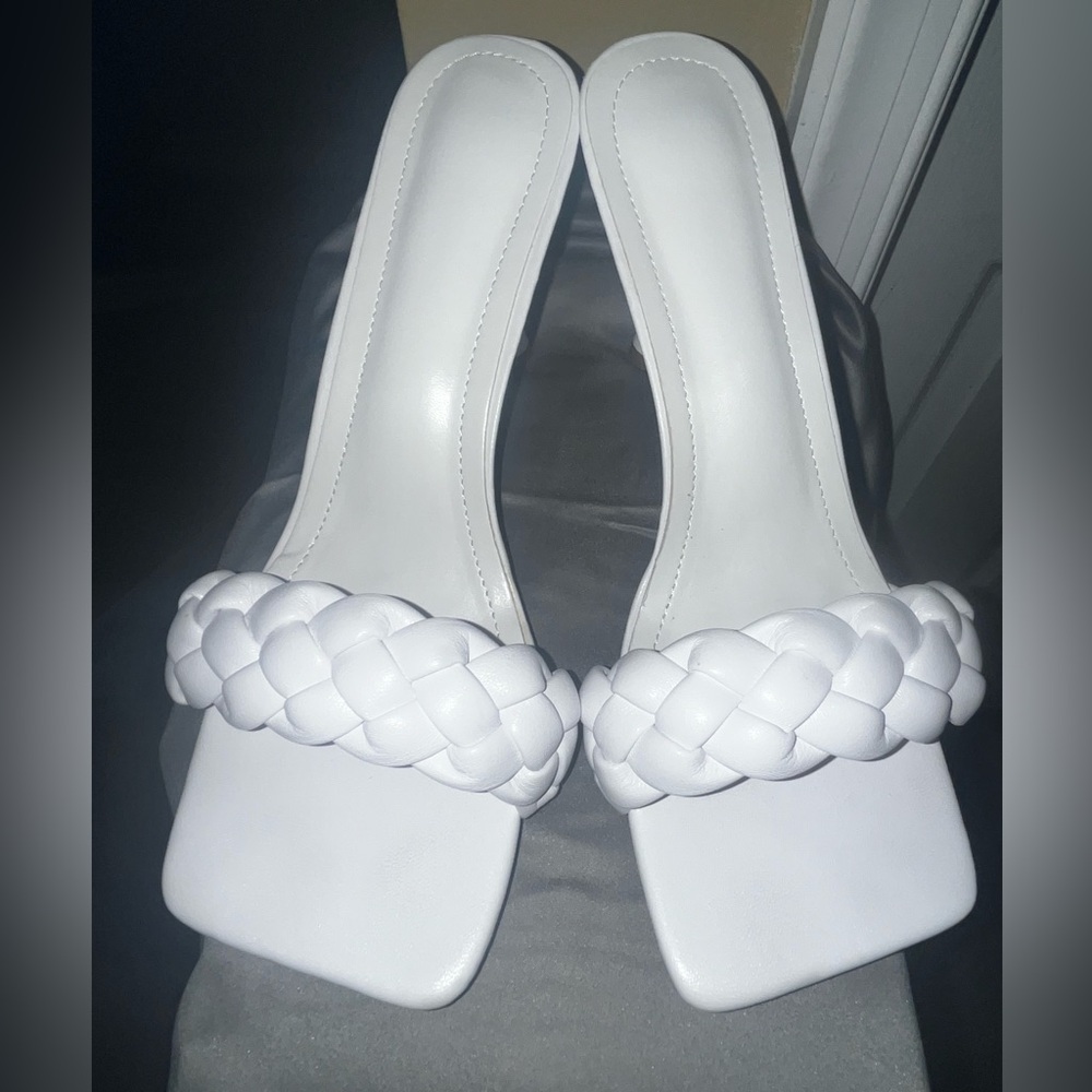 SHEIN Women’s Woven Strap Heeled Sandal Size (EUR 42/10.5 US)